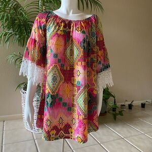 Multicolored tunic blouse